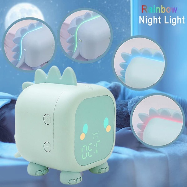 Dinosaurvækkeur til børn Børnevækkeur med lys digitalt vækkeur Børnegrønt