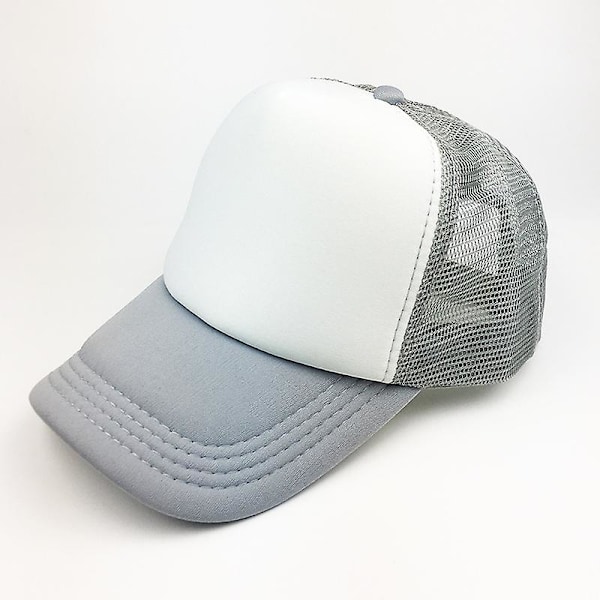 Barn Pojkar Flickor Mesh Baseball Keps Truckerkeps Snapback Sommar Justerbar Hatt Grey