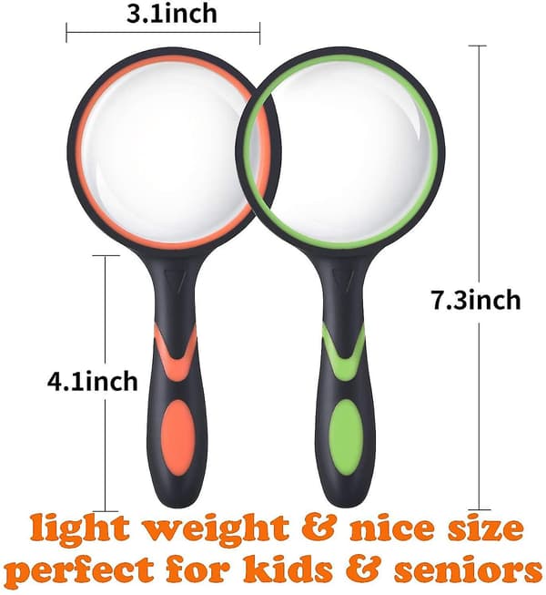 2 st 10x förstoringsglas, handhållen läsglas, 75 mm förstoringsglas