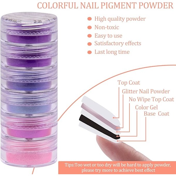 30 färger nagelpulver pigment fluorescerande nagelpulver iriserande pulver pigment nagelpulver för nagelkonst