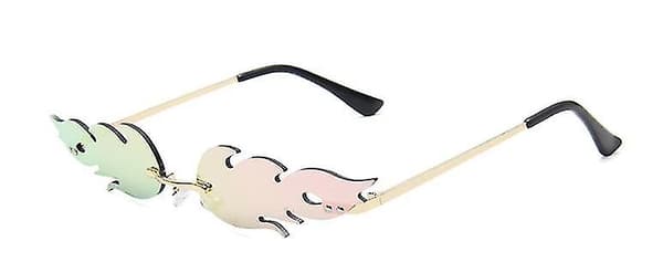 Solbriller Rimless Wave Briller Fire Shape Briller Briller Til Fest pink