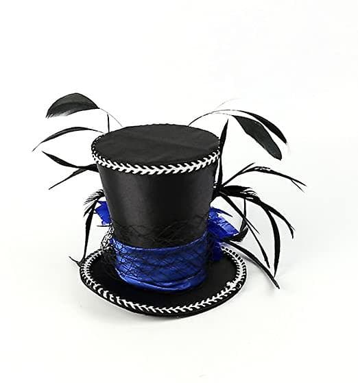 Mini Top Hat Feather Fascinator Cocktailblue Feather