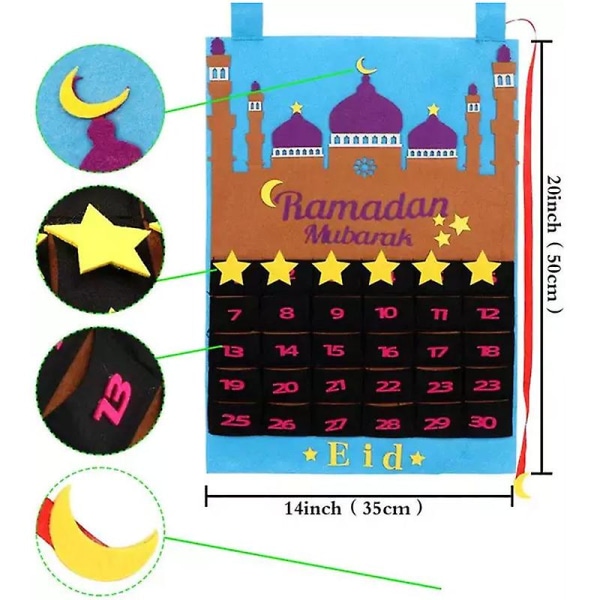 Ramadan-dekorationer Ramadan-adventskalender Ramadan-dekorationer för hemmet Ramadan-kalender Ramadan-kalender
