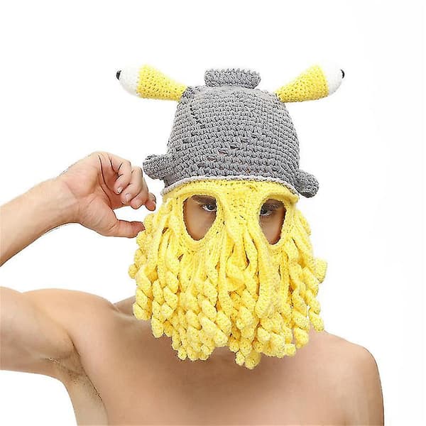 Vinterullmössa Europa och Amerika Rolig Bläckfisk Mössa Mask Pullover Tentakel Mössa