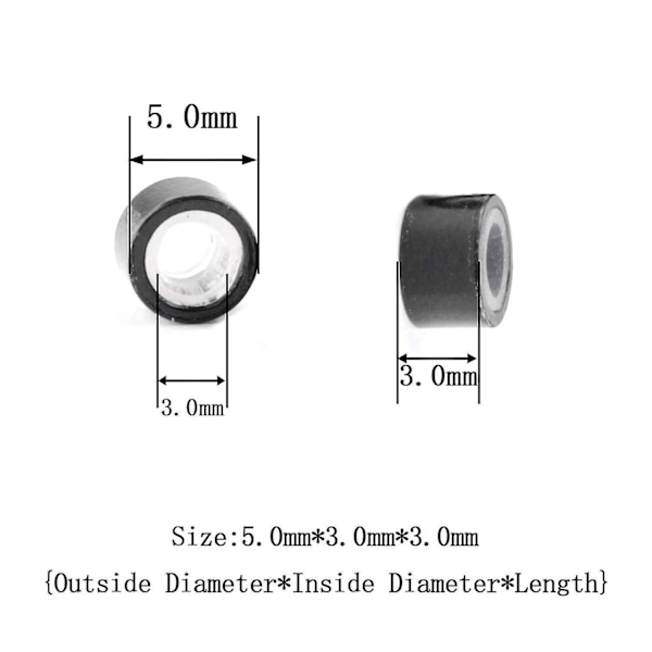 2500 stk. Hårforlengelses Microring Links Beads, 5mm Silikonfôrede Beads for Menneskehår Extensions