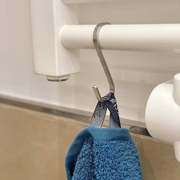 S-krokar i rostfritt stål för köksredskap, kontor, badrum, 10-pack