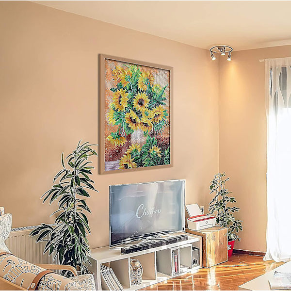 Jul DIY 5d Diamantmålning Solros Efter Nummer Kit Solros Blomma Korsstygn