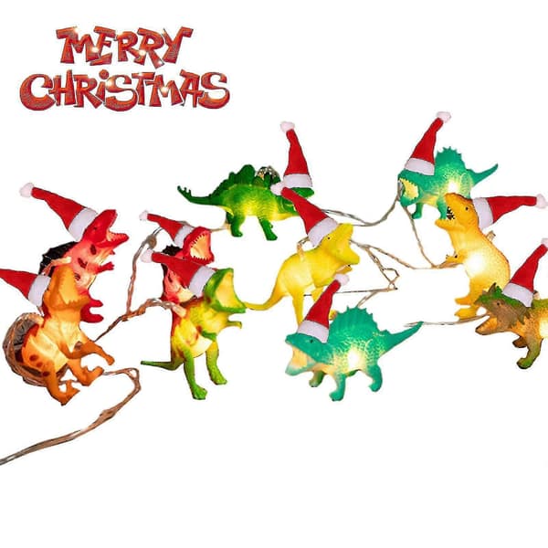 10 LED Dinosaur Lyslenke Julepynt Dinosaurlys Nattlys For Barnerom