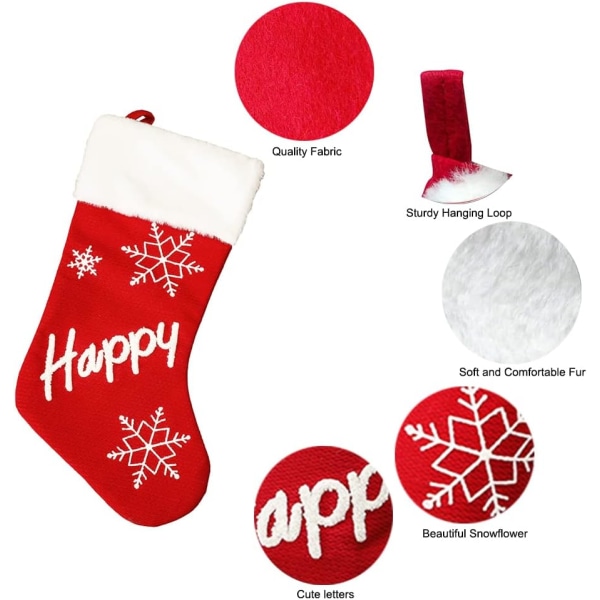 HOHOHO Julstrumpor 1-pack, 18 tum plysch stora julstrumpor, personliga julgranshängande strumpor dekorationer prydnader