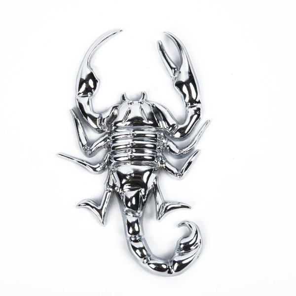 1PC Chrome Metal Badge 3D Silver Scorpion Emblem Bil Trunk Sticker Logo Decor