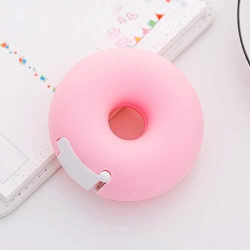 Rosa Donutformad Tejpdispenser, 7.5*7.5*3cm Mini Tejpdispenser