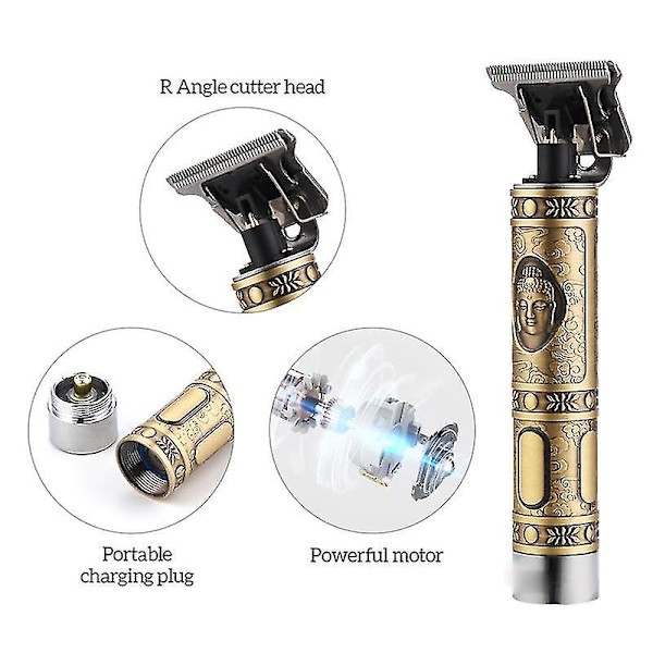 Professionell hårklippare för män 0mm skallig huvudtrimmer skägg rakning precisionsfinish hårklippningsmaskin vuxen barn Dragon
