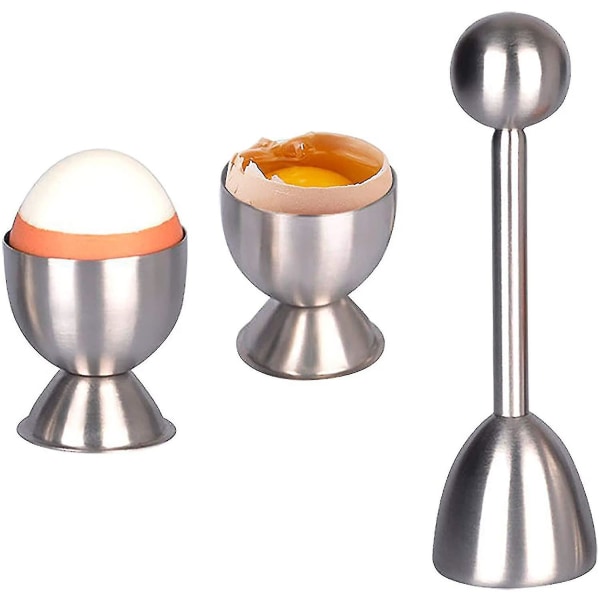 Egg Cracker Attachment For Soft Boiled Eggs, Stainless Steel Bowl Remover, Cake