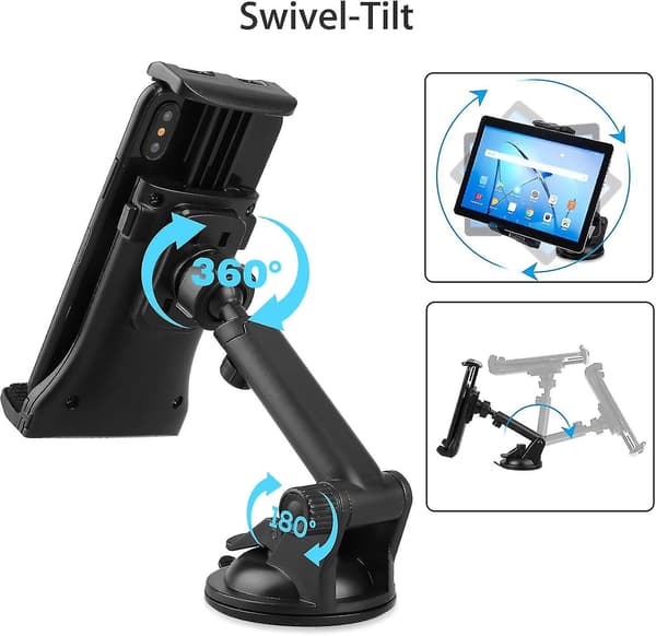 Bil Tablet Montering Universell Dashbord Vindusrute Bil Telefonholder 360 Swivel Med Sugekopp