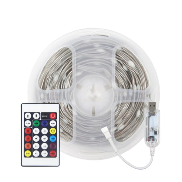 10m RGB lädertråd glidande ljusslinga Bluetooth röststyrning APP-kontroll julbelysning dekorationstält
