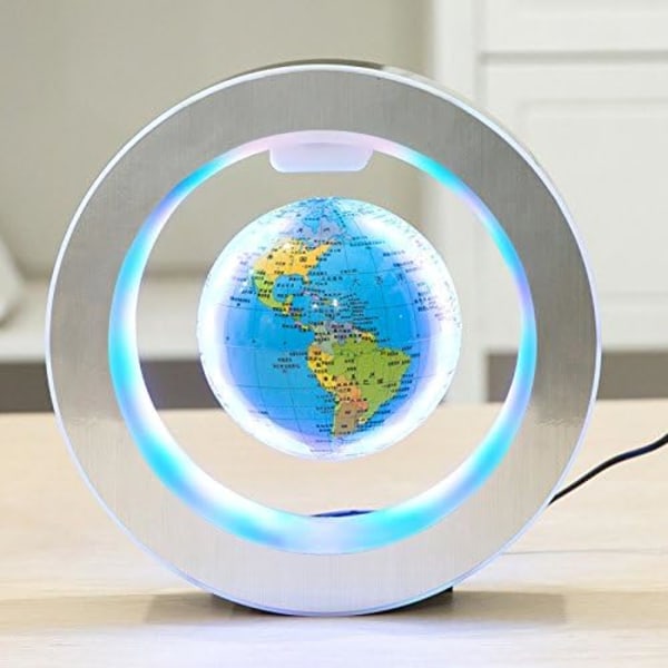 1 Levitation Flytande Globe 4 tum Roterande Magnetisk Mystiskt upphängd i luften Världskarta Heminredning Hantverk Mode Julklappar Blå