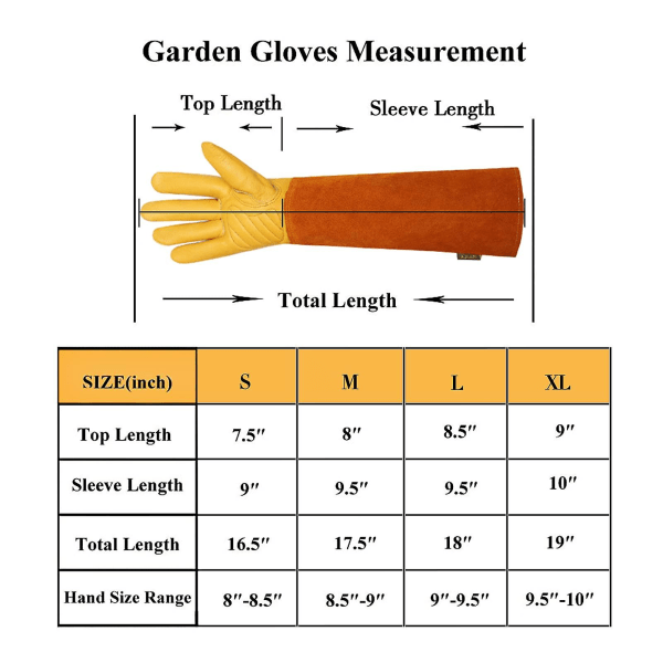 Puutarhanhoitohanskat naisille/miehille Leikkaus- ja piikkikestävät ruusujen karsimisessa käytettävät naudannahkaiset suojakäsineet, erittäin kestävät S