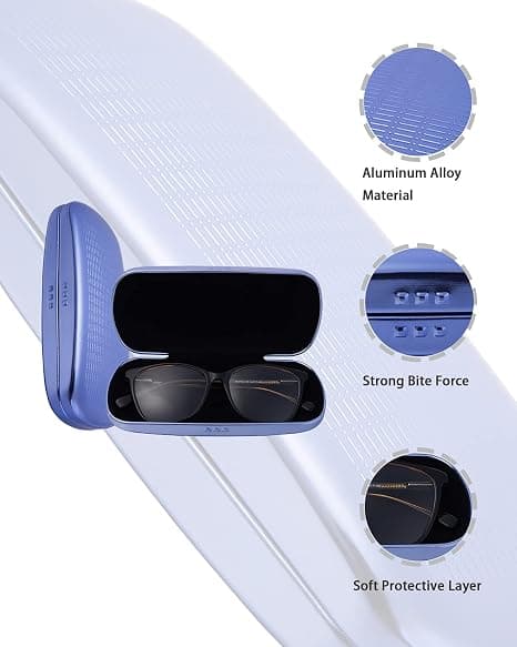 Briller Etui Stripete Aluminium Hard Shell Briller Etui Blå
