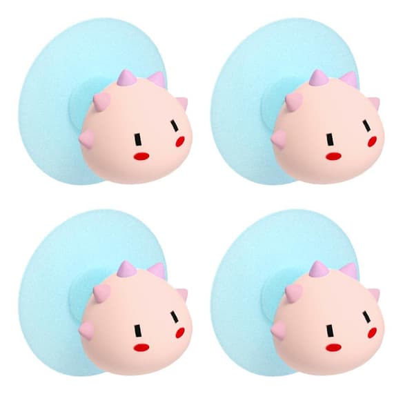 3D kattekroker multifunksjonelle sterke klebrige kroker 4 stykker - rosa