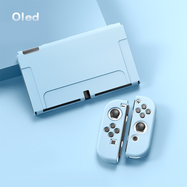 Nintendo Switch OLED -pelikonsoli + peliohjaimen pehmeä suojakotelo, sininen