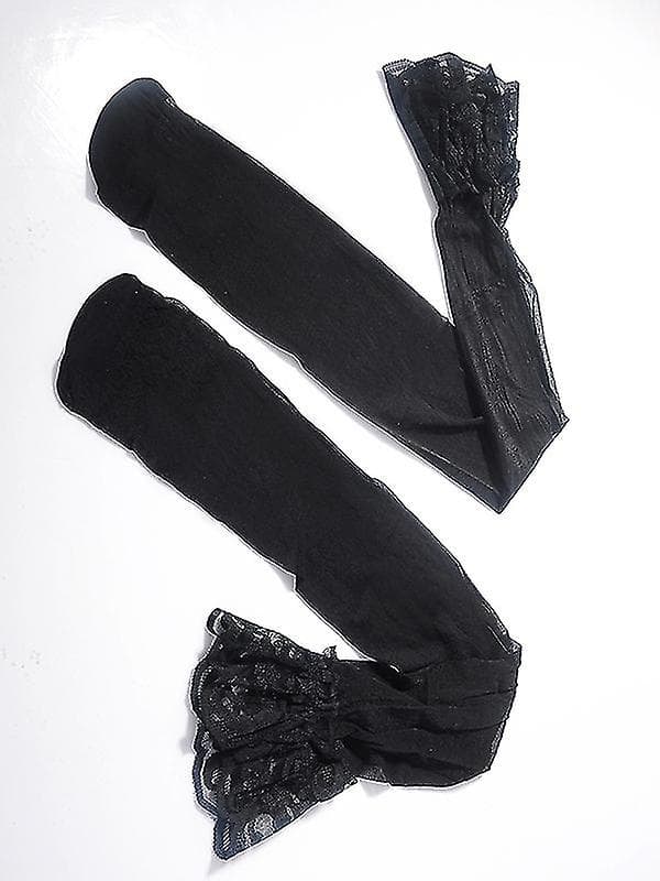 Sexy Silkestrømper, Dame Blonder Strømpebånd Strømpebukser &amp; Sorte Strømper Lingerisett Til Gave