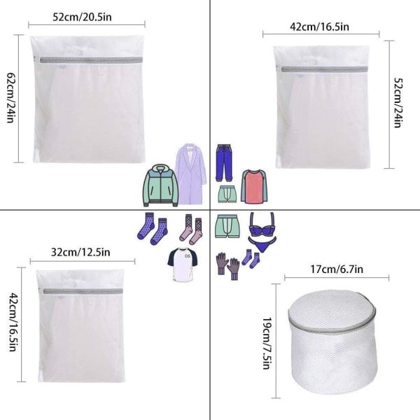 (S (40x30 cm)) Vaskenett (vaskepose) i svært motstandsdyktig og beskyttende dobbeltlagsnett spesielt designet for ditt sensitive eller kvalitetstøy