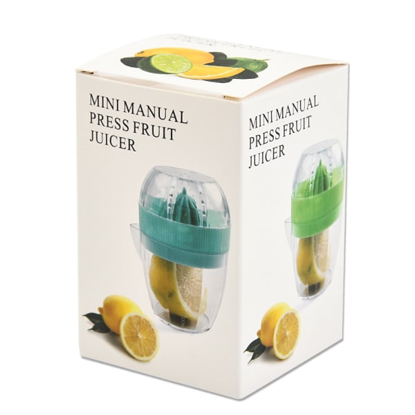 1 stk. Lysegul citron- og limepresser med beholder og låg