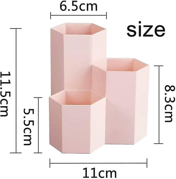 Hexagonal Penneholder, Hexagonal Plast Penneholder Til Hjem, Kontor, Skole