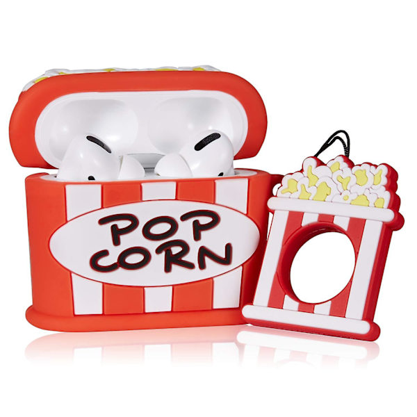 Sjovt 3D tegneserie oppustet ris popcorn etui, fuld beskyttelse blød silikone opladningsetui cover til Airpods 1&2