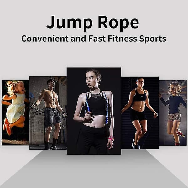 Hopprep - Mjuk pärlad segment hopprep - Justerbar trasselfri fancy rep för träning Purple