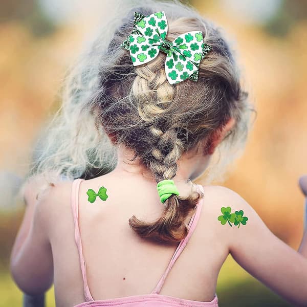Hiusnauhat Tytöt Glitter Sequin Shamrock  Klipsit  Tarvikkeet