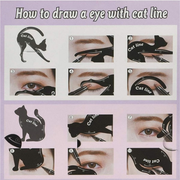 2 PCS eyeliner for cat, eyeliner card aid, eyeliner card, eyeliner card template