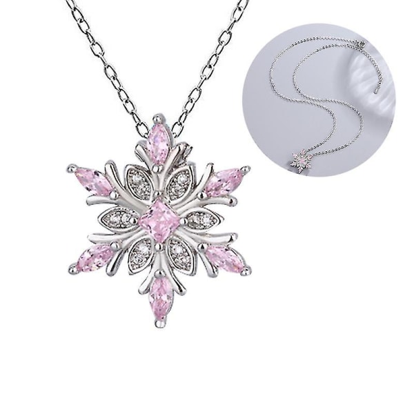 Snöflinga Halsband Kvinnor Halsband Snöflinga Hänge Kristall Present