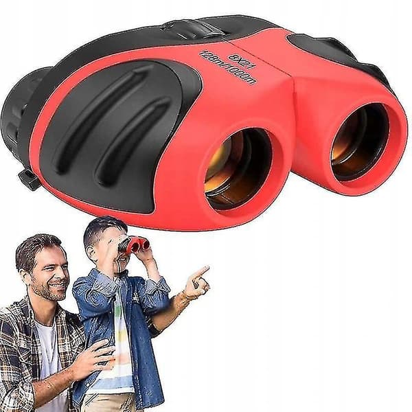 8x21 Mini Bärbar Kompakt Zoom Barn Kikare Red