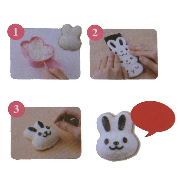 Liten mould , härligt tecknat mönster för självhushåll Sushi Bento Set mould (kaninformad)