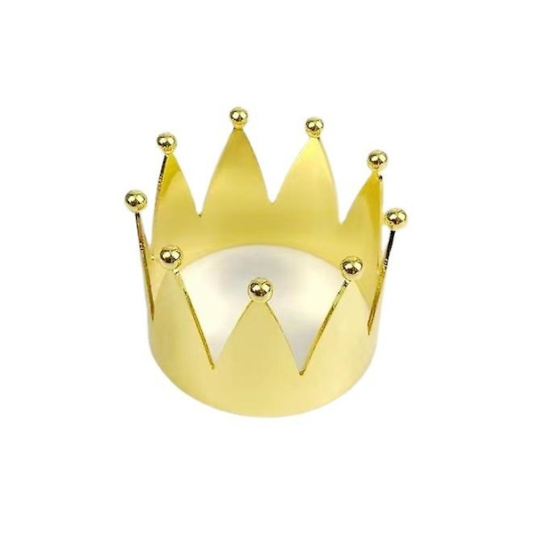 6 stk. krone servietring rustfrit legering fest middag serviet holder til banket håndklæde ring Gold