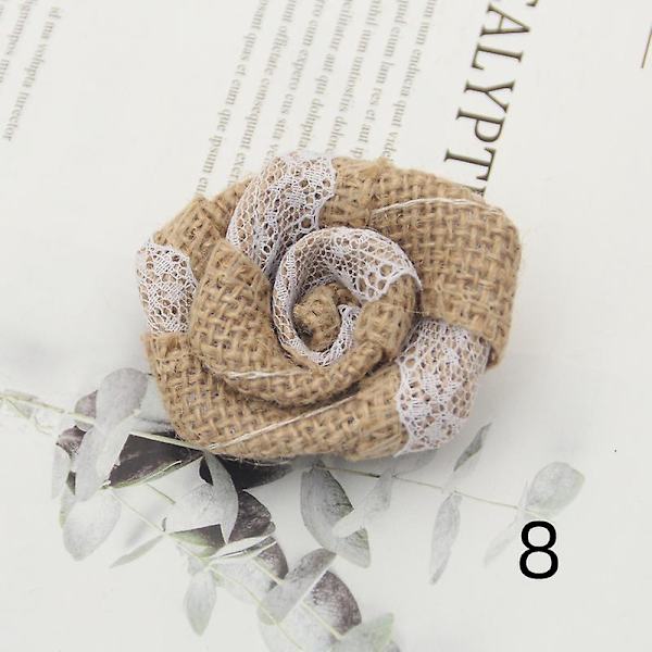 Håndlavede Burlap Blomster Assorteret Burlap Rose Til Bryllupsdekoration H