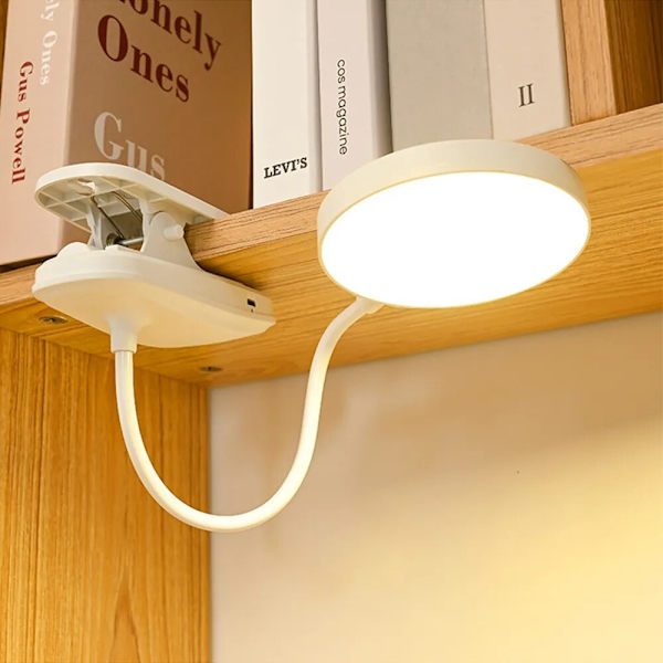 Skrivbordslampa USB-laddningsbar skrivbordslampa med sängklämma läslampa nattlampa LED-skrivbordslampa 3 lägen dimbar ögonskydd DC5V