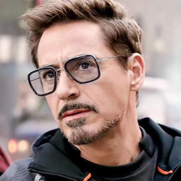 Marvel Tony-Stark Edith Avengers Solglasögon Retro Glasögon Silver Frame Light Grey Lenses