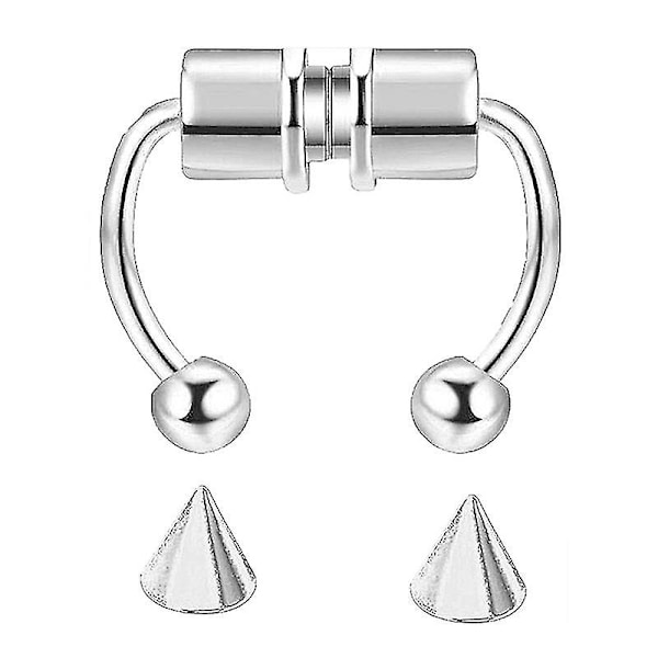 Falsk nesering Hoop Magnetisk Gjenbrukbar Septum Rustfritt Stål Nesering Steel Color