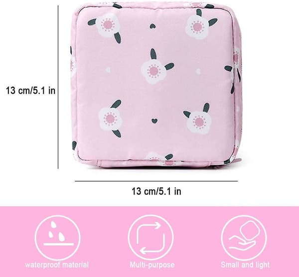 2 st förvaringsväska för sanitetsbindor, menskoppsväska, bärbar sanitetsbindväska i nylon