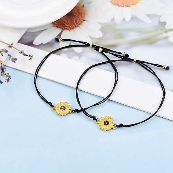 Handgjord solros Boho-armband vänskapssmycken för kvinnor flicka