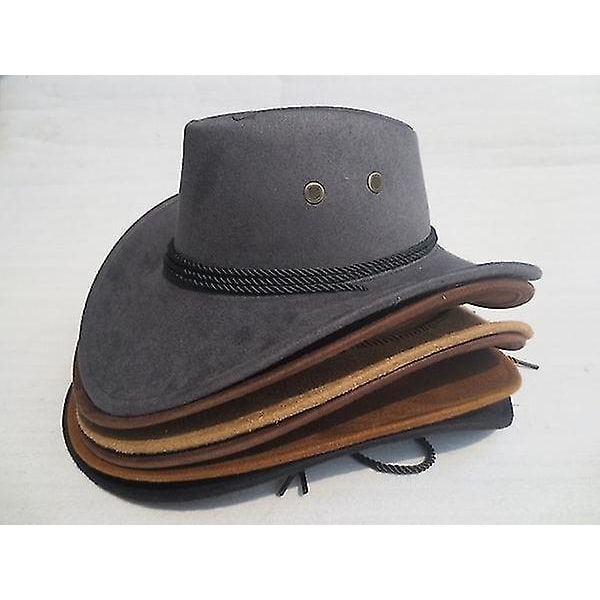 Solhatt Faux Läder Cowboyhatt Herr Och Dam Resemössor Mode Westernhattar Red