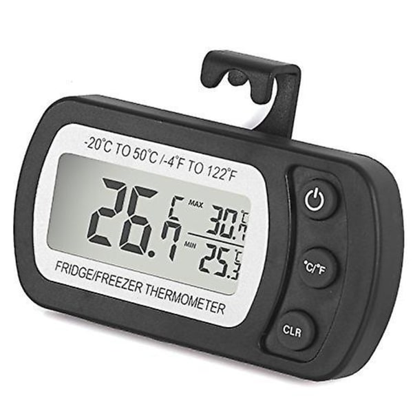 Kjøleskapstermometer Kjøleskap Digitalt Vanntett Frysertermometer LCD-skjerm