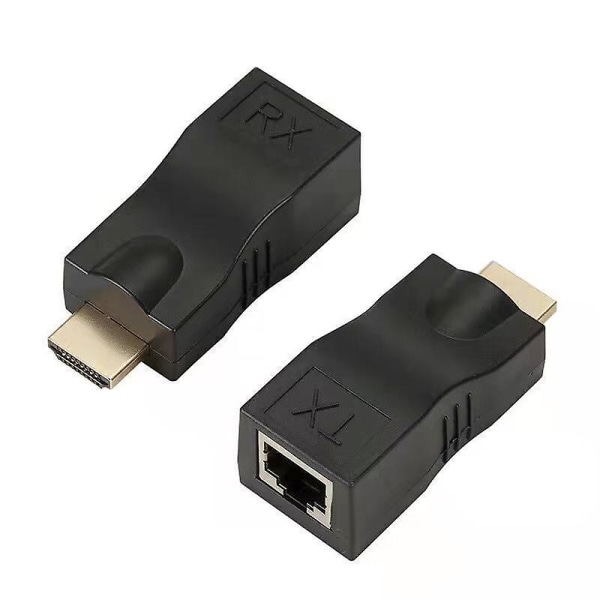 Hdmi over Ethernet-kabel 3d null latens sender og mottaker Balun-sett Black