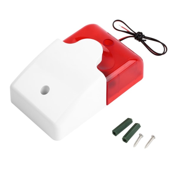 DC9 til 12V kablet stroboskopalarm rødt lys og lyd blits summer alarm hjemmesikkerhetsalarmsystem elektrisk sikkerhetsalarm 110dB