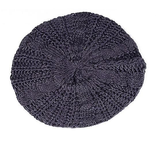 Damer Casual Plain Strikket Hue Visor Hat Ski Vinter Varmt Sketch Cap dark gray