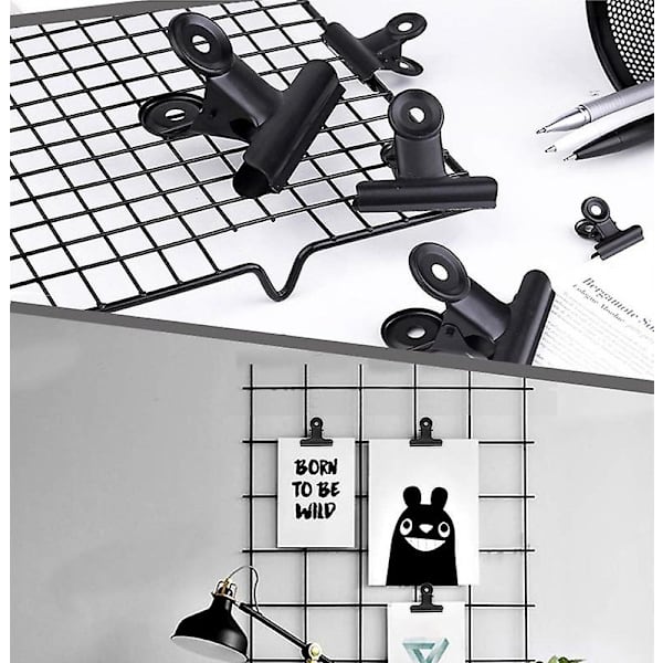 10 stk. sorte metalclips papirclips klemmer til madposer billeder fotos kunst håndværk hjemmekontor forsyning 38cm