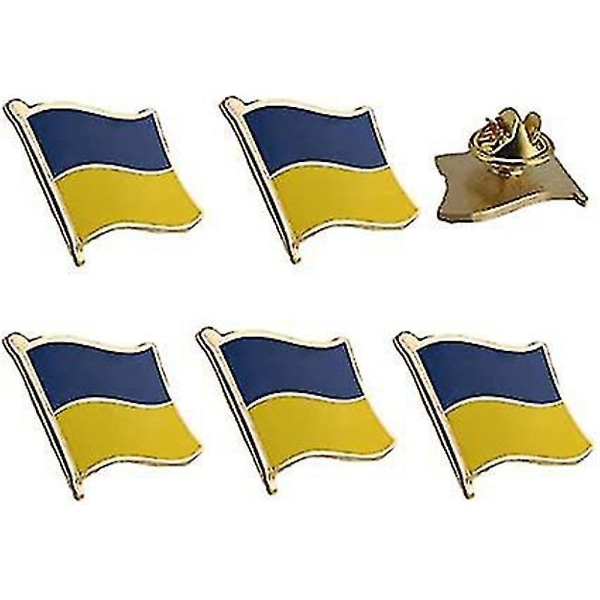 5 stk Ukraina flaggnål rundt 3/4 X 3/4 tommers pin