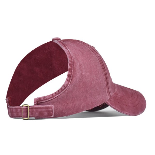 Dame Ponytail Cap Baseball Visor Rygløs Krøllet Knold Hat til Sommer 1PC Bordeaux